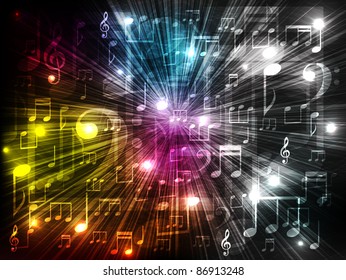 colorful neon notes. vector illustration