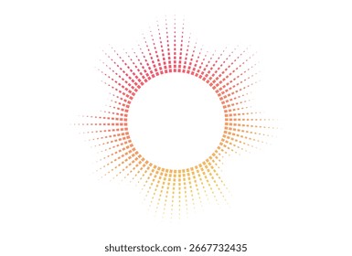 Colorful neon radial pattern in rainbow spectrum. Vibrant abstract design concept for audio, motion, or futuristic visuals. Vector illustration.