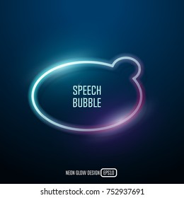 Colorful neon speech bubble