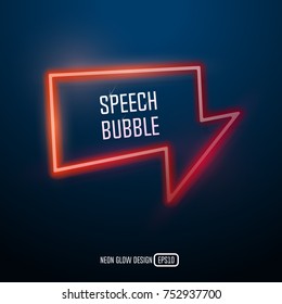 Colorful neon speech bubble