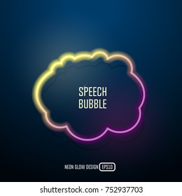 Colorful neon speech bubble