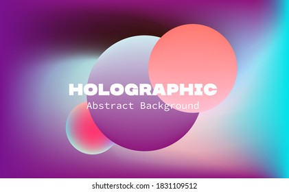 Colorful neon spheres holographic background. Abstract psychedelic illustration.