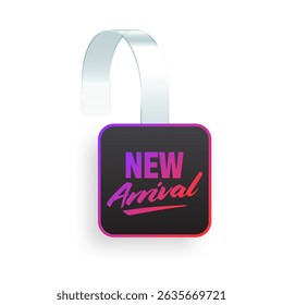 Colorful neon supermarket promotional wobbler. Realistic wobbler template for shelf advertising. Sale or discount label with ad text. Special offer price tag. Vector illustration