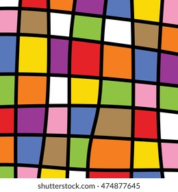 Colorful net box doodle background