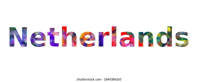 Colorful Netherlands text vector design