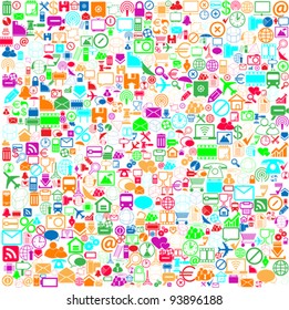 colorful Network background icons, vector