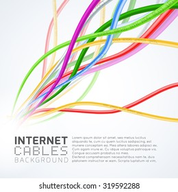 Colorful network cables background