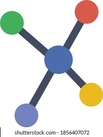 Colorful Network Flat Style Illustrated Icon
