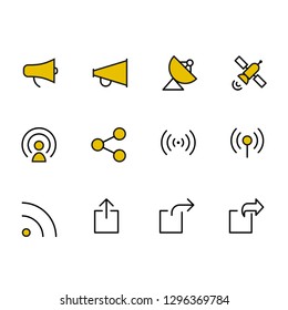 Colorful network icon set