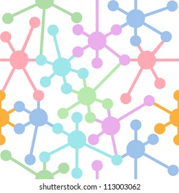 Colorful network nodes connect in a seamless pattern system