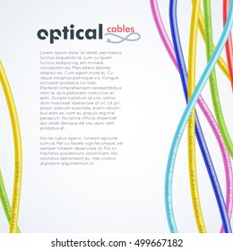 Colorful network optical fiber cables background