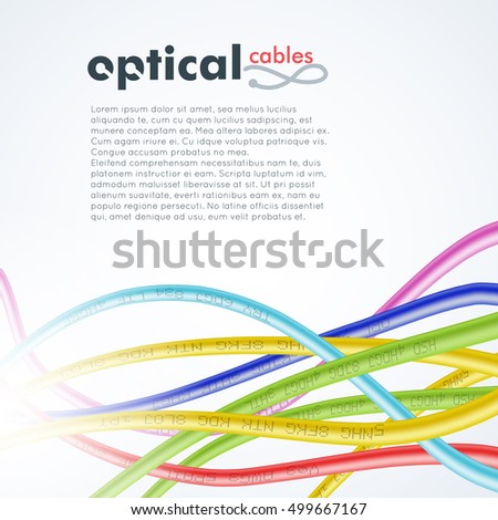 Colorful network optical fiber cables background