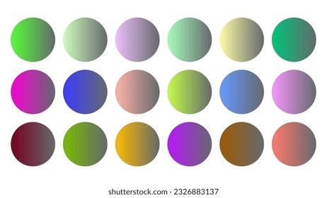 Colorful Nevada Color Shade Linear Gradient Palette Swatches Web Kit Circles Template Set