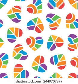 Colorido patrón de nunca acabar con colores y símbolos de la comunidad lgbt. ILUSTRACIONES VECTORIALES planas LGBTQI+ para estampado de tela y otros
