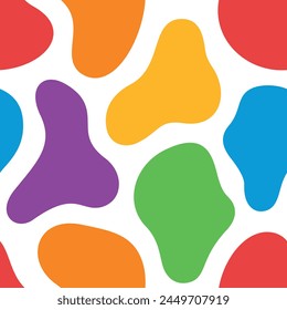 Colorido patrón de nunca acabar con colores y símbolos de la comunidad lgbt. ILUSTRACIONES VECTORIALES planas LGBTQI+ para estampado de tela y otros