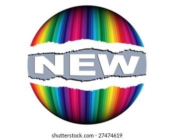 colorful new ball icon vector illustration