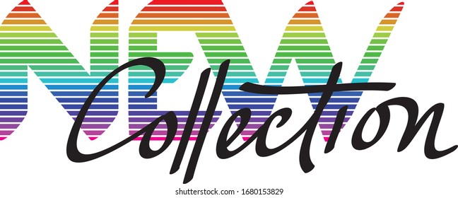 colorful new collection showcase vector logo