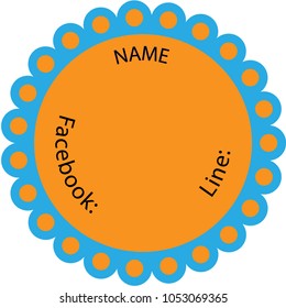 colorful or new label promote product, vector eps 10 label with blue orange and black character on white background.