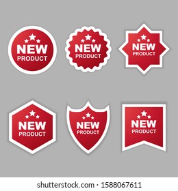 Colorful new product label collection vector
