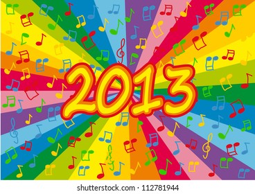Colorful new year 2013 party illustration