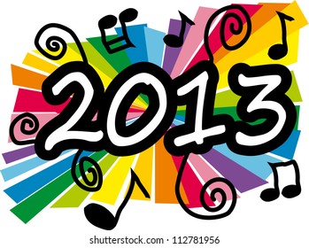 Colorful new year 2013 party illustration