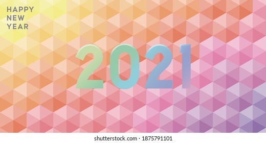 Colorful new year banner for 2021
