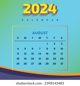 Colorful New Year Calendar  Design - 2024