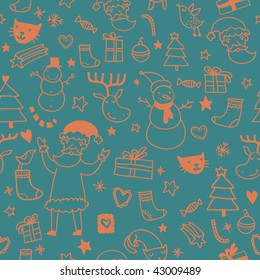 Colorful New Year seamless pattern