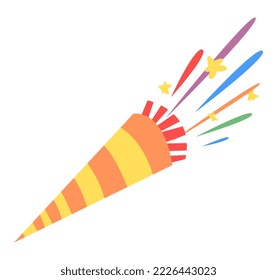 colorful new year trumpet icon. suitable for celebration themes, new year, birthday, greeting cards, templates, etc. flat vector style