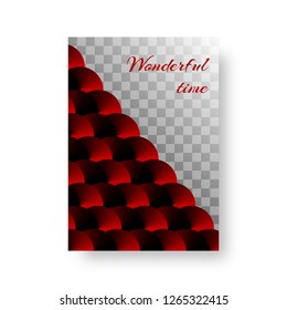 Colorful New Year`s background template with red metallic texture