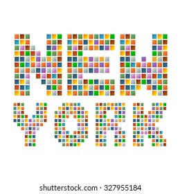 Colorful new york text in vector