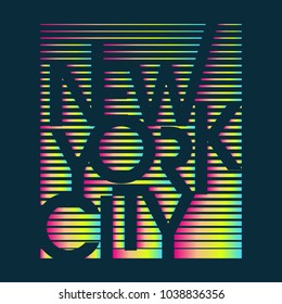 Colorful New York Typography Design for tee shirt and apparel Vector graphic
