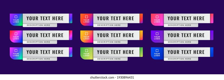 Colorful News Lower Thirds Pack. Sign Of live News, Ultra HD. Banners For Broadcasting Television Video Template. Isolated Illustration