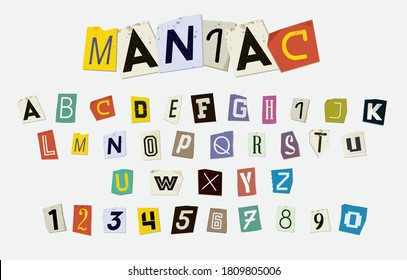 Colorful Newspaper Cut Letters Set