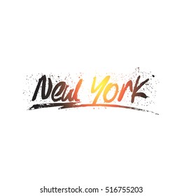 Colorful newyork city text vector