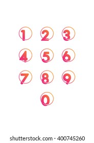 Colorful nice gradient numbers. Abstract vector art.