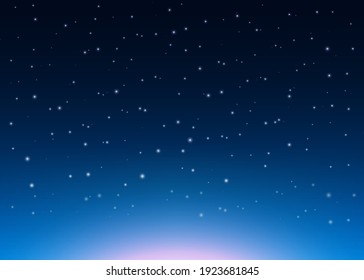 Colorful Night Sky With Stars Background. Vector Illustration