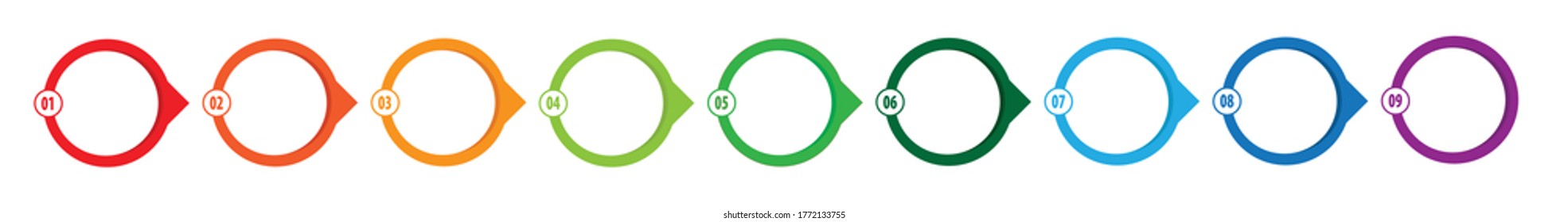 Colorful Nine Step Chain Infographic