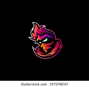 Colorful Ninja logo design. It is suitable for the Team Esport logo or a product brand logo.