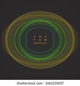 Colorful noisy circular vibration. Abstract vector graphics for your design.