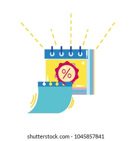 colorful note document with label percent and paper
