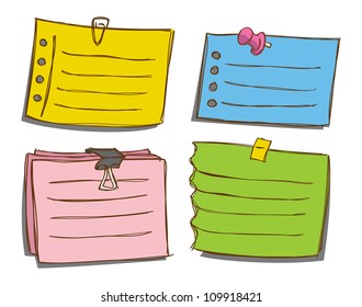 colorful note paper in doodle style