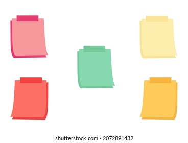 colorful note paper on white background