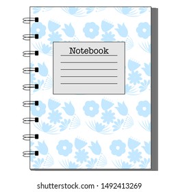 Colorful notebook flower pattern for background, notebook, simple design. Modern abstract vector design for paper, cover, fabric, interior decor. Soft pastel colors for kids/children bedroom