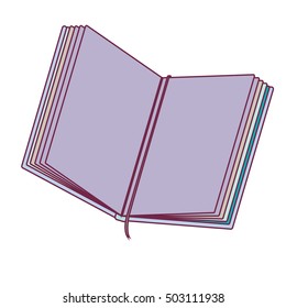 colorful notebook open with tape separator