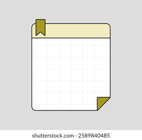 Colorful Notepad with Grid Lines