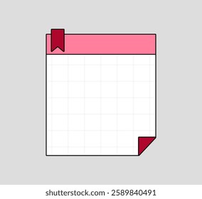 Colorful Notepad with Grid Lines