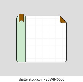 Colorful Notepad with Grid Lines