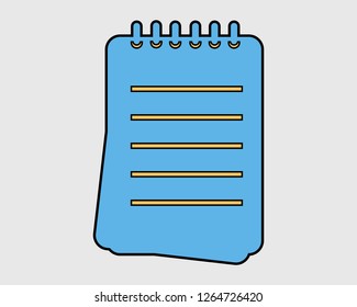 Colorful Notepad Icon on Gray Background
