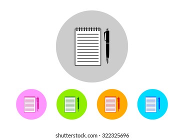 Colorful notepad icons on white background   